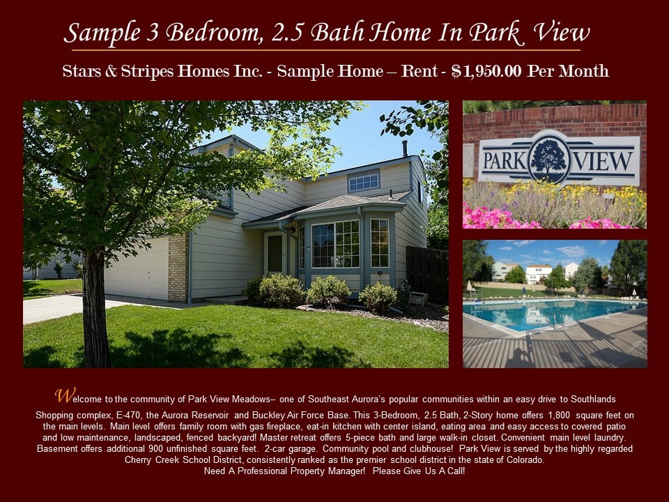 Sample Home Rental Flyer